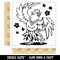 Luau Hawaiian Chicken in Hula Skirt with Lei Square Rubber Stamp for Stamping Crafting
